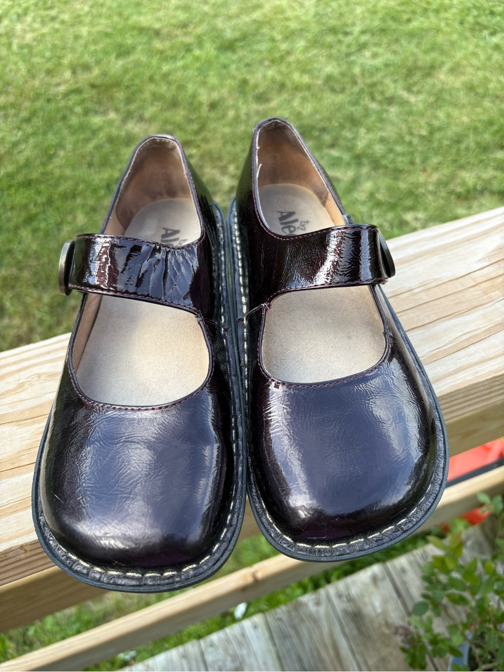 Alegria Patent Leather Paloma Shoes in Dark Burgundy
